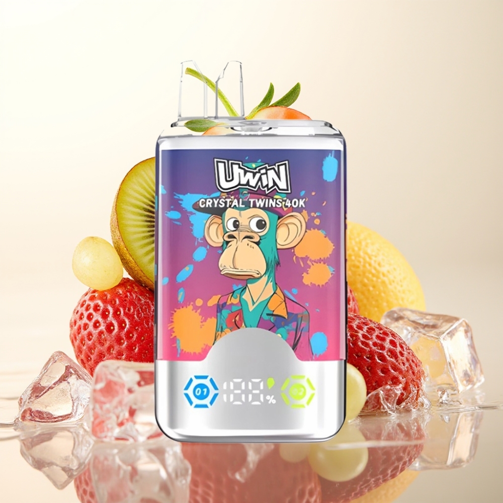 UWIN Crystal Twins 40000 Puffs Enkratna Vape Jagoda-Kivi-Grozdje Led Slovenija
