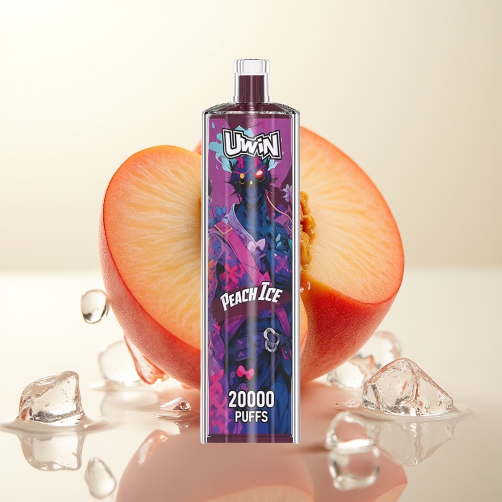 Uwin Shisha Hookah Crystal 20000 Puffs Breskva Led Slovenija | 0%-5% Nikotina | 22ml | 650mAh | Type-C | Mesh Coil | 20000 Pufov | DTL